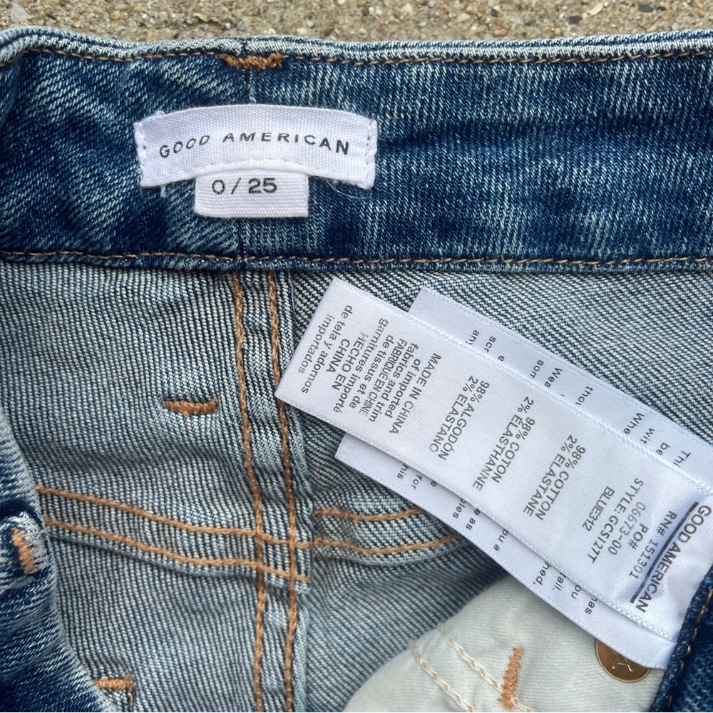 Good American Distressed High Rise Jeans Size 0 / 25 - Picture 5 of 8